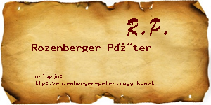 Rozenberger Péter névjegykártya